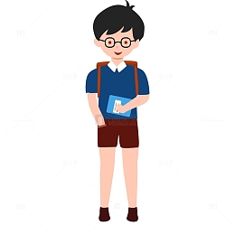 扁平学校学生素材