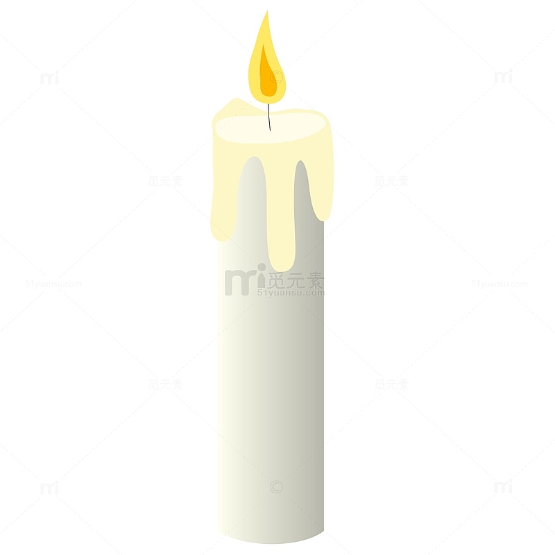 白色蜡烛中元节祭祀烛台火苗祈福