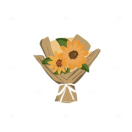 黄色小清新教师节向日葵花束
