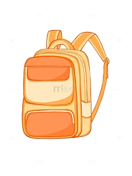 手绘卡通书包开学季元素
