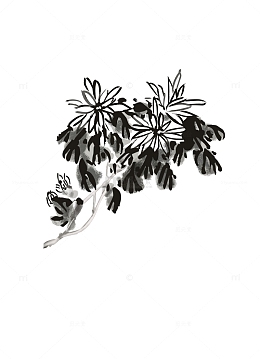 金秋时节菊黄蟹肥水墨画元素