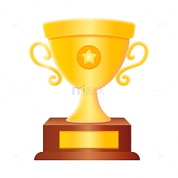 金黄色奖杯开学季成功