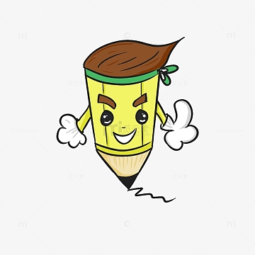 黄色手绘铅笔开学季元素