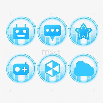 炫酷科技感科技边框发光线条图标