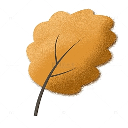 黄色噪点肌理风吹小树插画元素