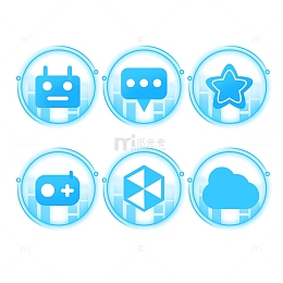炫酷科技感科技边框发光线条图标