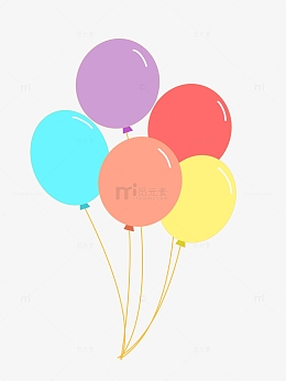 开学季扁平风卡通彩色气球