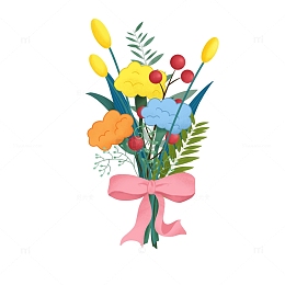 教师节鲜花花束手绘