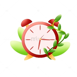 矢量手绘开学季闹钟装饰元素