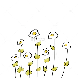 手绘植物鸡蛋花小蜡菊植物贴纸手账插画