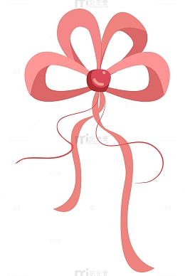 粉色蝴蝶结礼物盒装饰元素古风仙气飘带节日