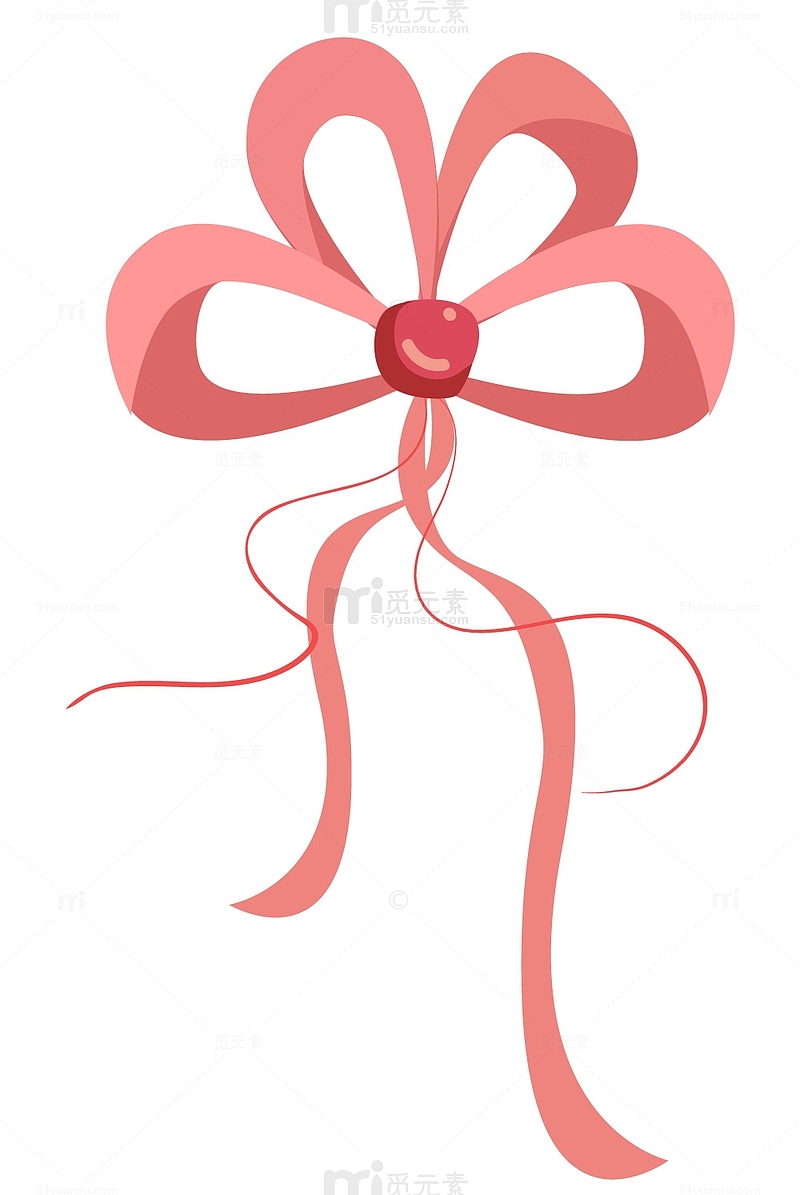 粉色蝴蝶结礼物盒装饰元素古风仙气飘带节日