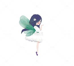 白色小清新花丛精灵