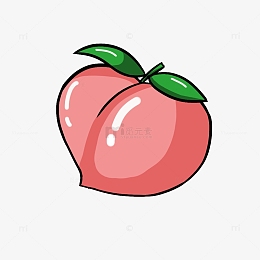 卡通水果水蜜桃桃子手绘图