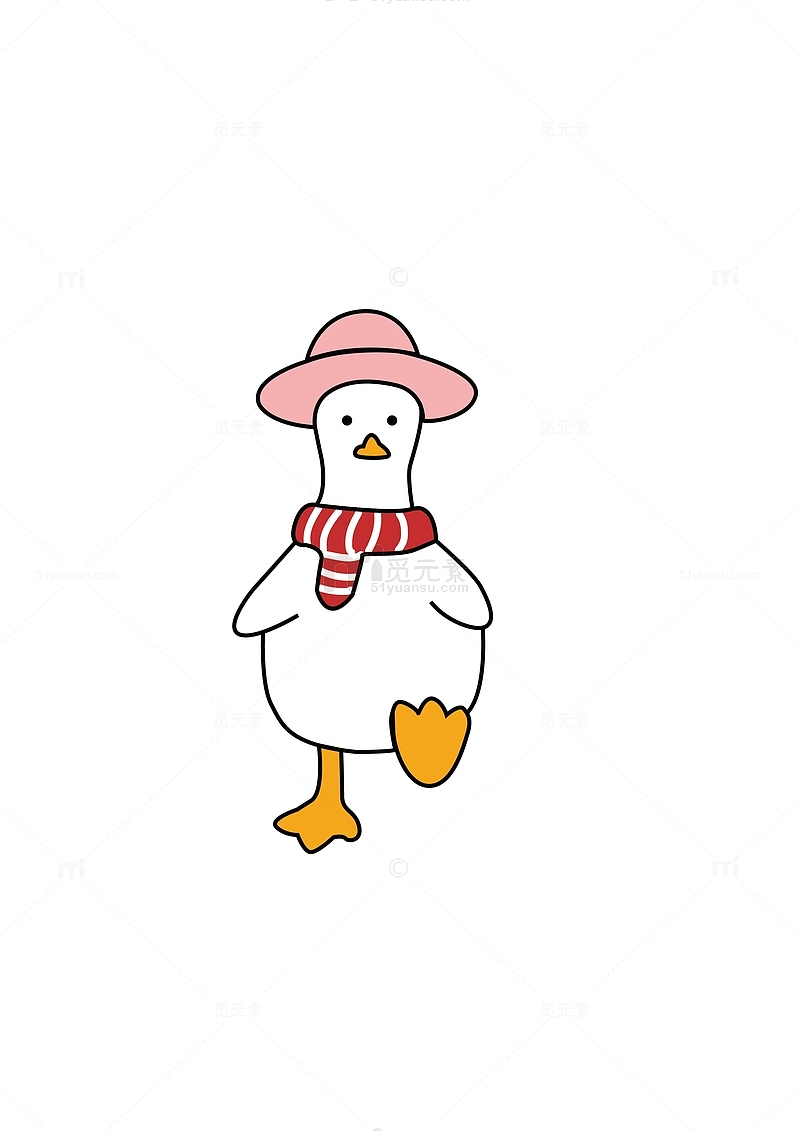 可达鸭小鸭子分粉色帽子可爱素材