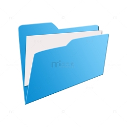 逼真蓝色文件夹实物图标免抠元素