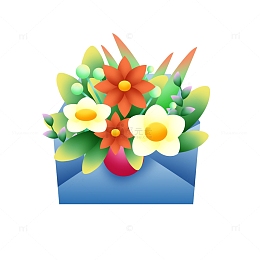 矢量手绘鸡蛋花教师节信封装饰元素