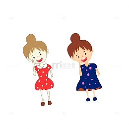 手绘卡通呐喊大喊女孩哈喽小美女