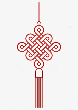 红色中国风中国结元素