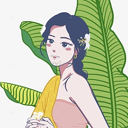 泰国女孩头像手绘