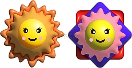 卡通可爱混色的3D太阳