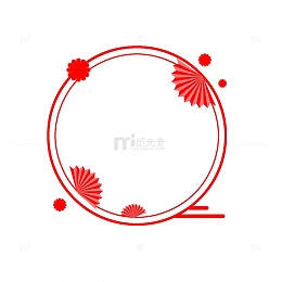 手绘中国风元素剪纸边框元素