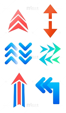 扁平几何渐变科技箭头矢量元素