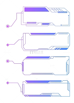 渐变互联网科技大数据线条标题边框装饰