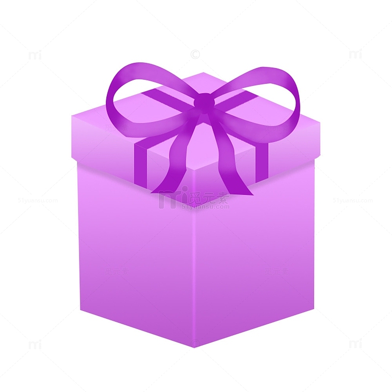 粉紫色教师节精美教师温情礼盒体免抠素材
