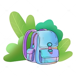 手绘小清新渐变书包