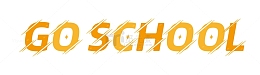 黄色开学啦英文字体艺术字矢量图