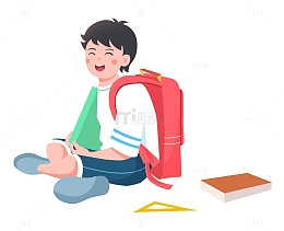 扁平背书包学生拿书本男孩文具书包开学季