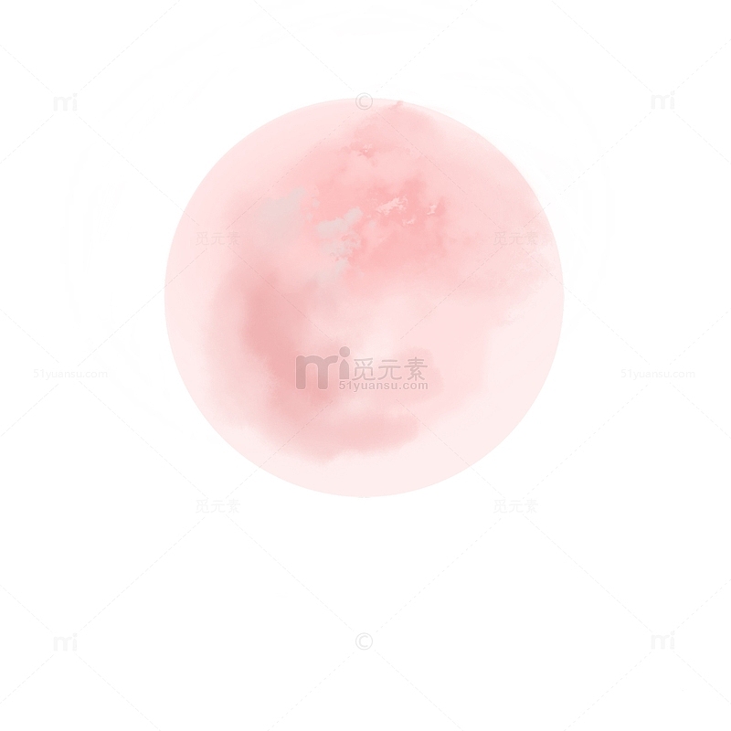 桃粉色七夕节情人节月亮手绘图