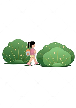 小朋友背书包去上学