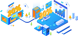 2.5D互联金融科技云端传输新媒体插画