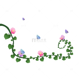 手绘插画植物牵牛花