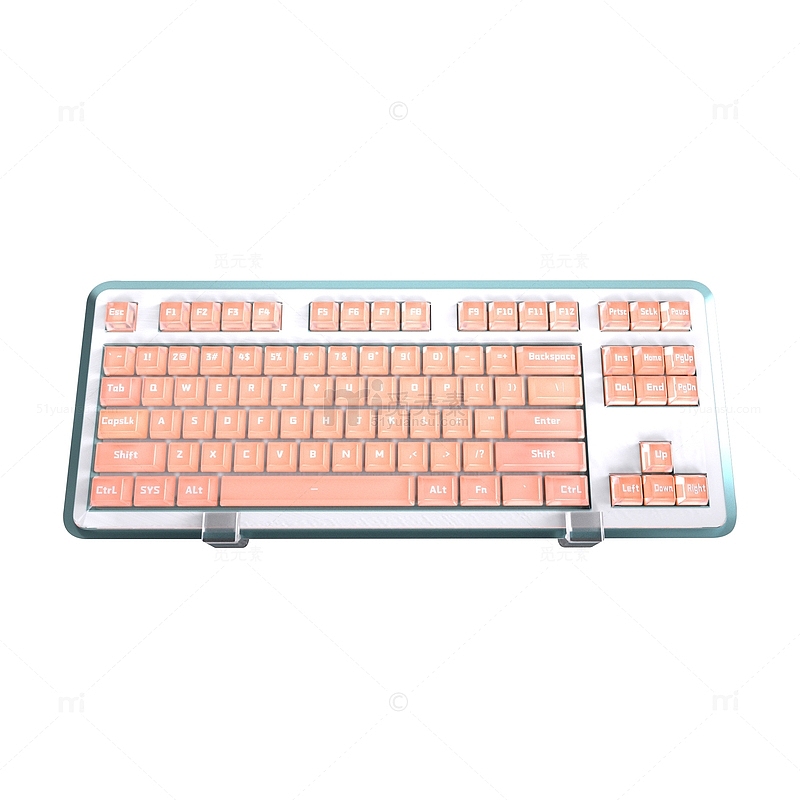 3D立体高端仿真水晶粉蓝色键盘