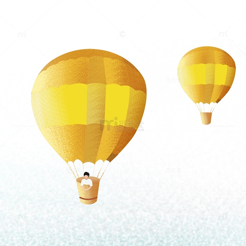 黄色氢气球 简约 漂浮 节气气球元素