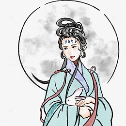 psdpng水墨风中秋节嫦娥手绘png手绘中秋节古风嫦娥pngpsdpng国潮卡通