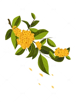 桂花小清新树木卡通风格中秋桂树元素