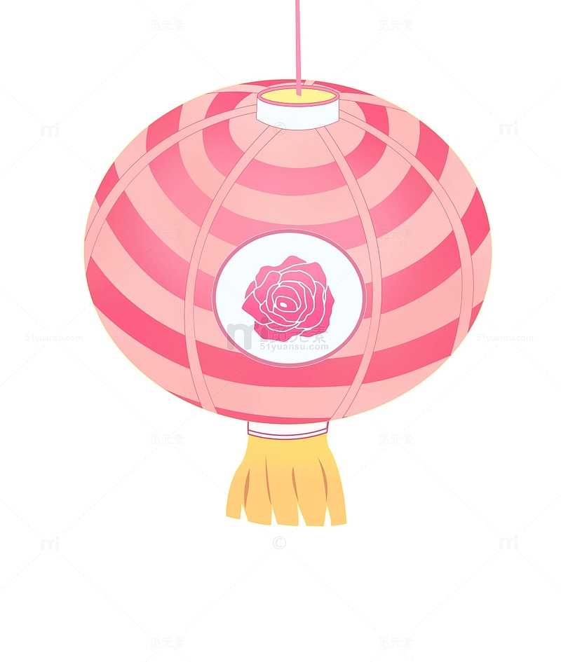 粉红色节日灯笼卡通素材