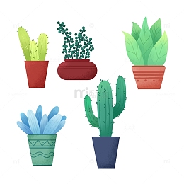 小清新肌理风花卉插画元素