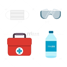 疫情防护防疫物品免抠矢量元素