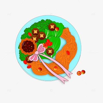 荞麦面好看的面食手绘食物元素