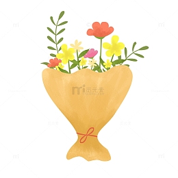 小清新花束捧花花卉植物素材