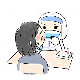 核酸检测手绘简约画风