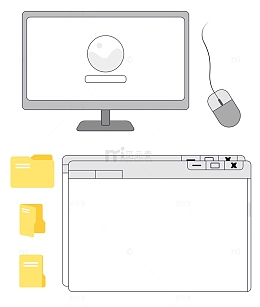 文件夹样式文字边框电脑鼠标装饰边框