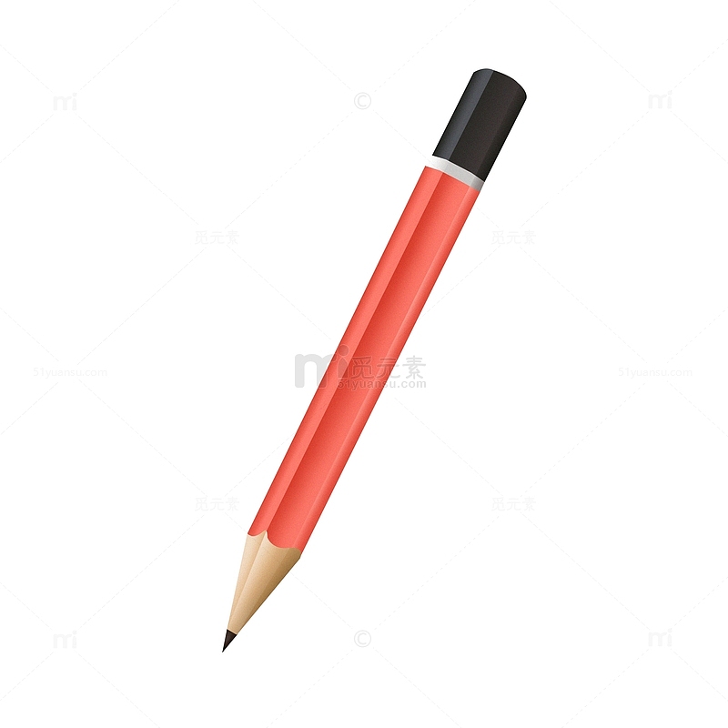 卡通红色铅笔仿真铅笔开学季