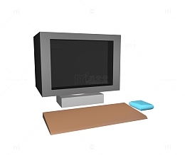 3D卡通扁平建模电脑元素
