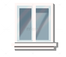 白色简约窗户手绘图